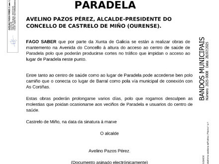 CORTE ESTRADA CENTRO SADE